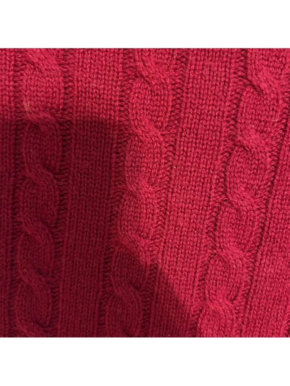 Neiman Marcus 100% Cashmere Sweater XL Red Cable Knit Luxury Designer
